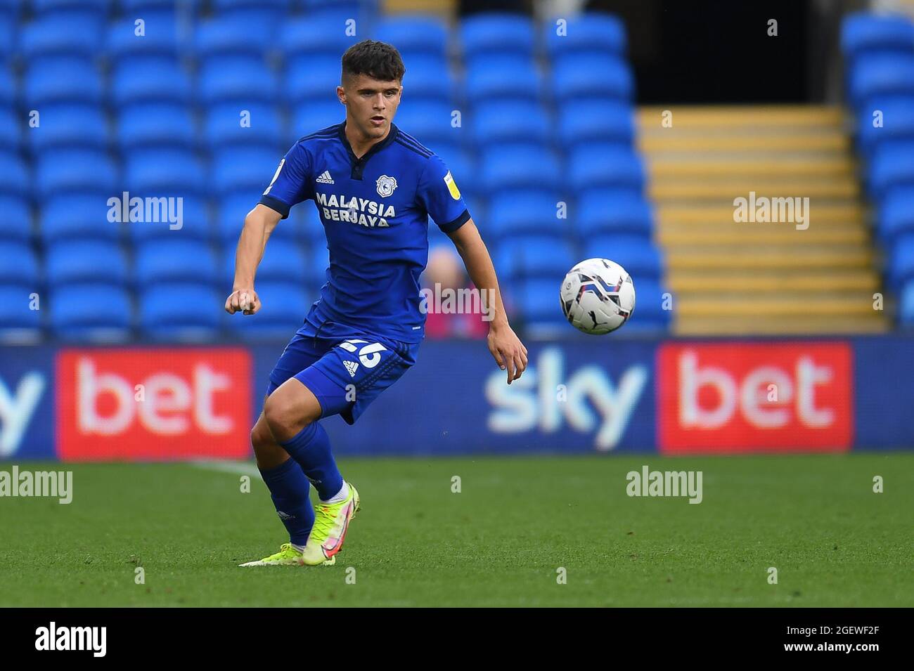 Ryan Giles #26 of Cardiff City in action during the game Stock Photo