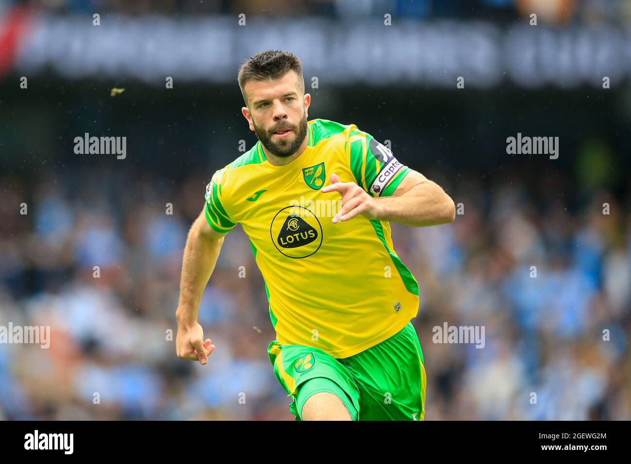 Manchester, UK. 21st Aug, 2021. Grant Hanley #5 of Norwich City in Manchester, United Kingdom on 8/21/2021. (Photo by Conor Molloy/News Images/Sipa USA) Credit: Sipa USA/Alamy Live News Stock Photo