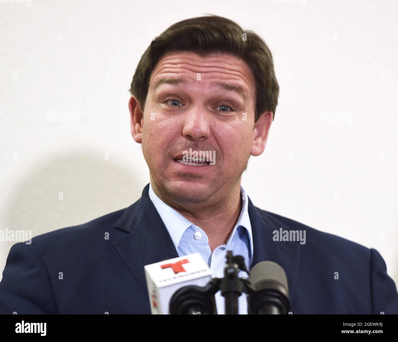 Lakeland, United States. 21st Aug, 2021. Florida Governor Ron DeSantis