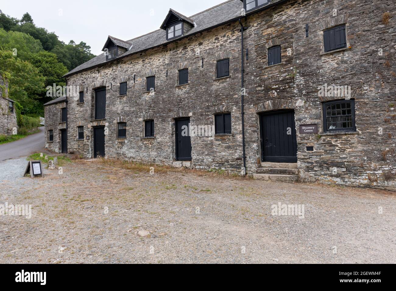 Cotehele quay.Cornwall.United Kingdom.July 23rd 2021.The Discovery centre at Cotehele quay in Cornwall. Stock Photo