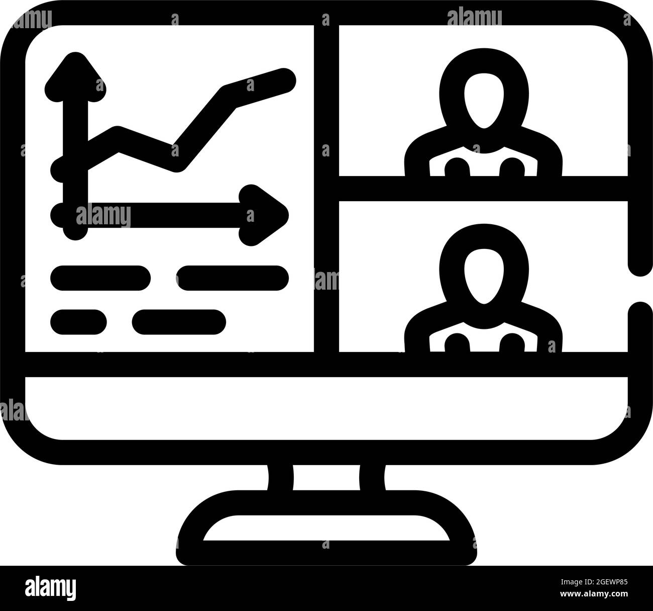 chart researching video conference line icon vector illustration Stock ...