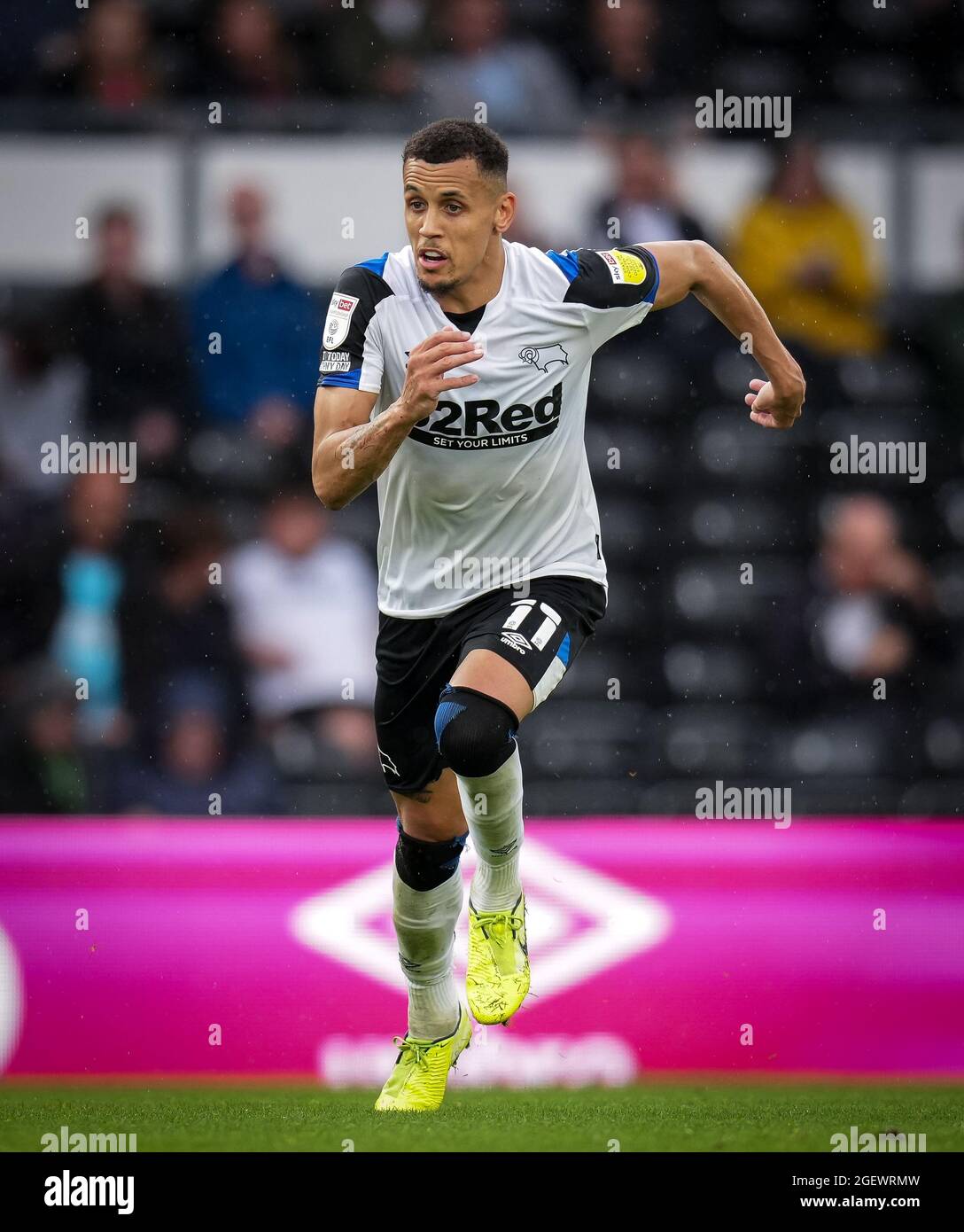 Derby, UK. 21st Aug, 2021. Ravel Morrison of Derby County during the Sky  Bet Championship match between Derby County and Middlesbrough at the Ipro  Stadium, Derby, England on 21 August 2021. Photo