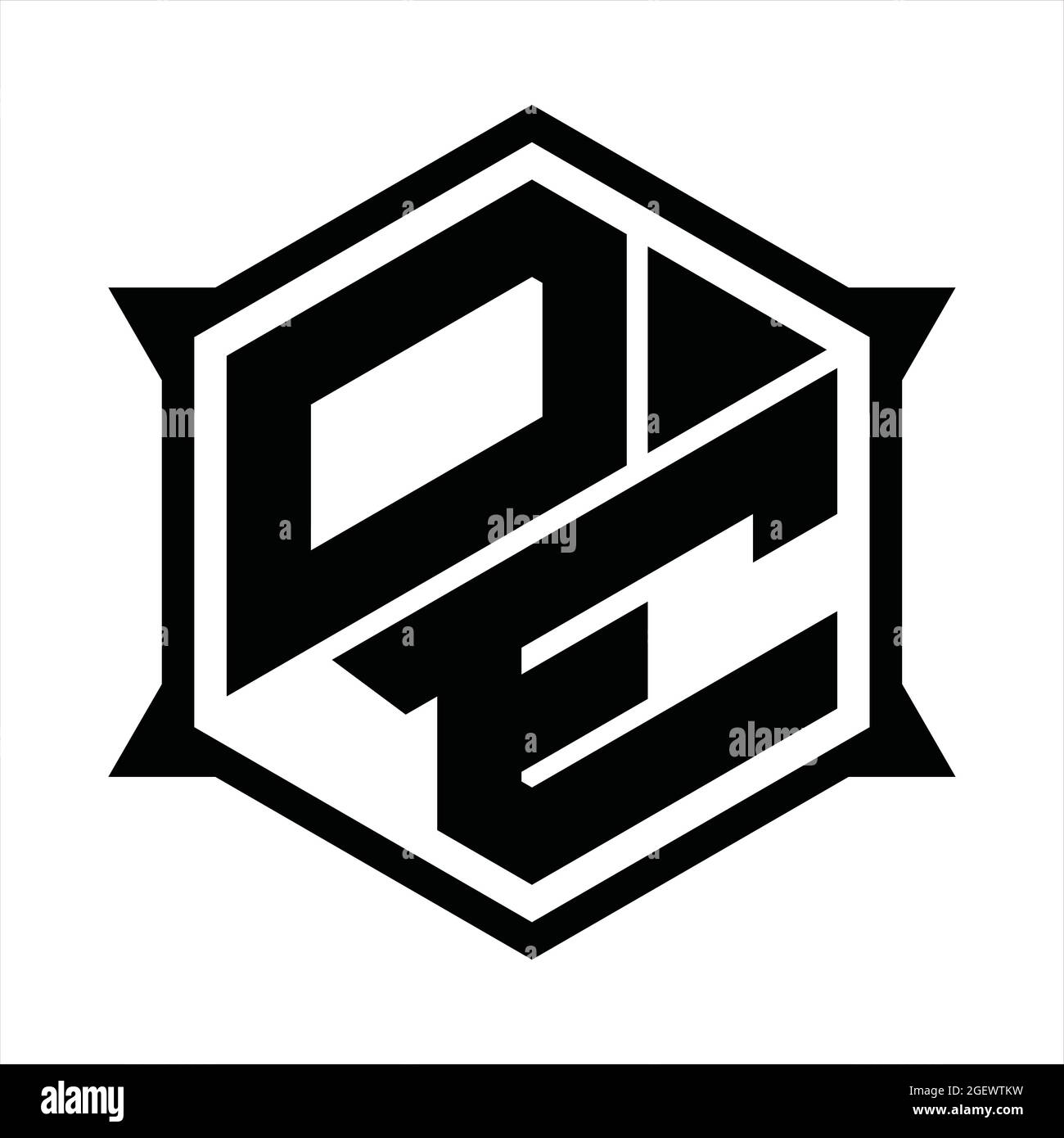 OE Logo monogram with hexagon and sharp shape design template Stock ...