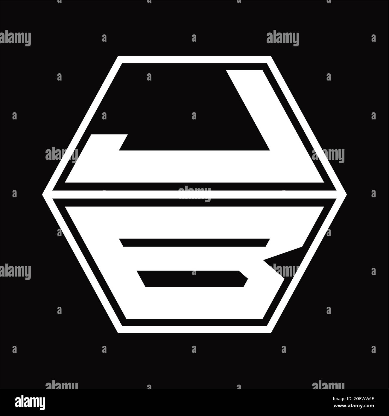 JB Logo monogram with hexagon and sharp shape design template Stock ...