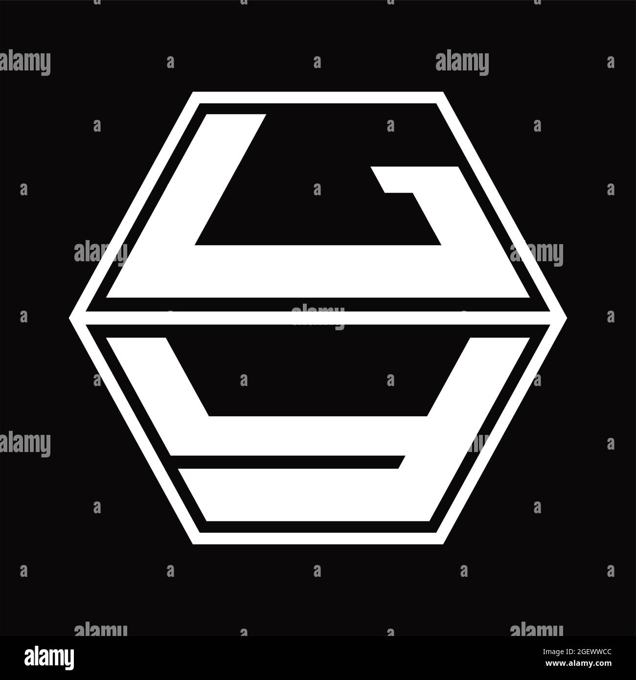 LY Logo monogram with hexagon and sharp shape design template Stock ...