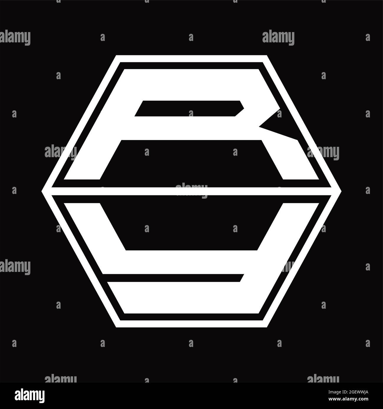 RY Logo monogram with hexagon and sharp shape design template Stock ...