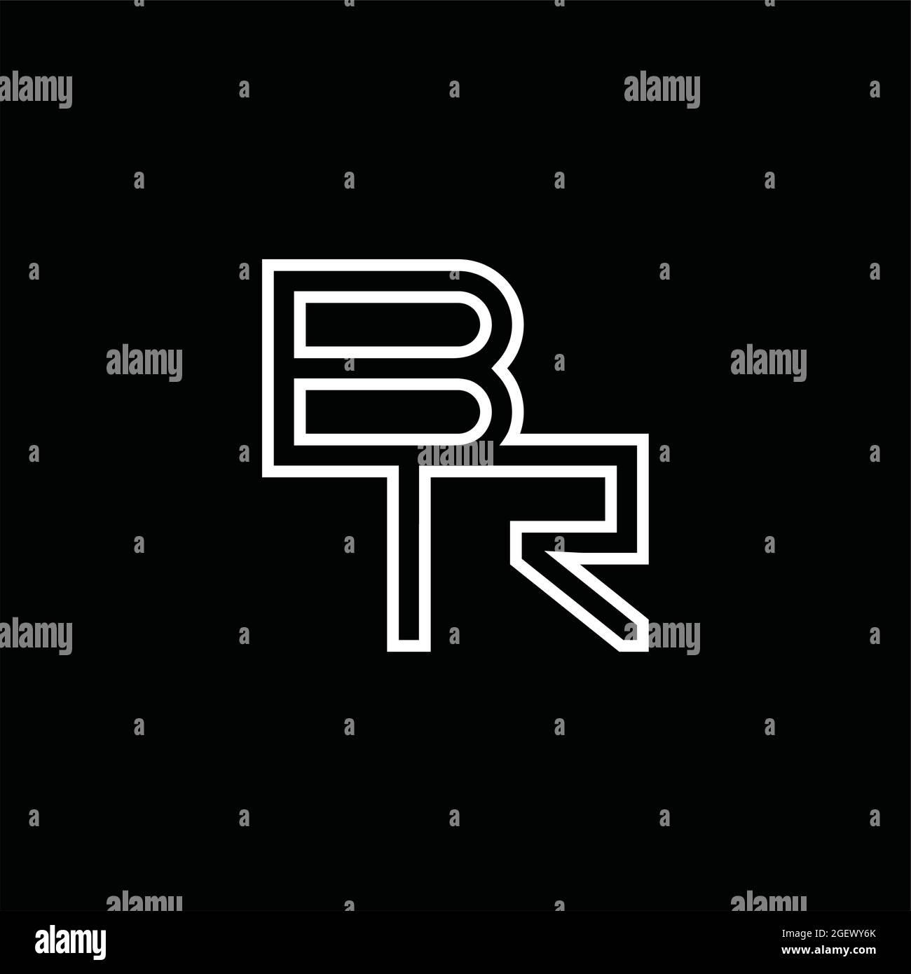 BR Logo monogram with hexagon shape up and down blackground design ...