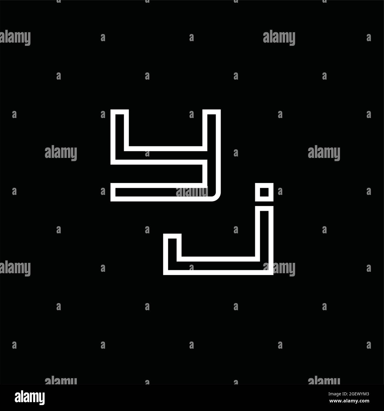 YJ Logo monogram with hexagon shape up and down blackground design ...