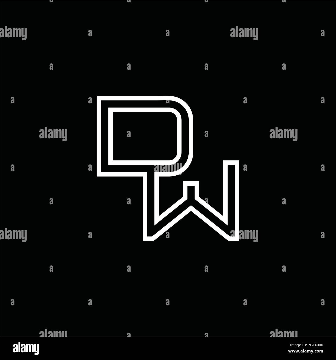 DW Logo monogram with line style blackground design template Stock Vector