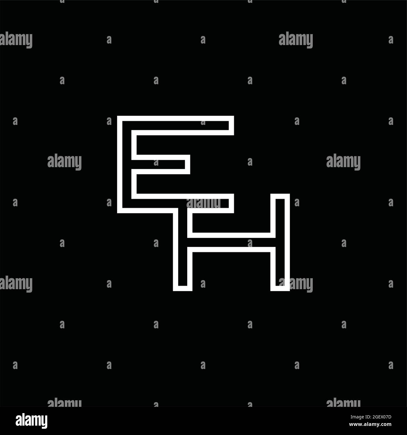 EH Logo monogram with line style blackground design template Stock ...