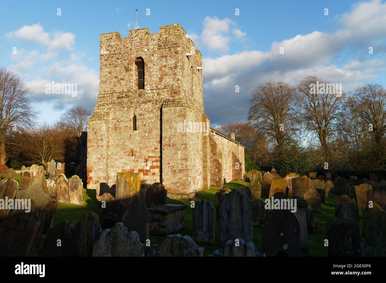 12th century St Michael's Church in Burgh by Sands near the Cumbrian shores of the Solway Firth Stock Photo