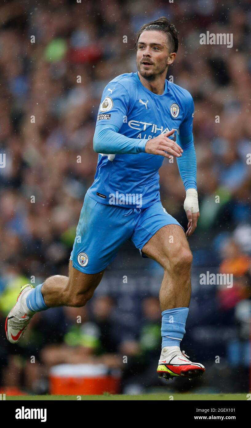 Manchester, England, 21st August 2021.  Jack Grealish of Manchester City during the Premier League match at the Etihad Stadium, Manchester. Picture credit should read: Darren Staples / Sportimage Stock Photo