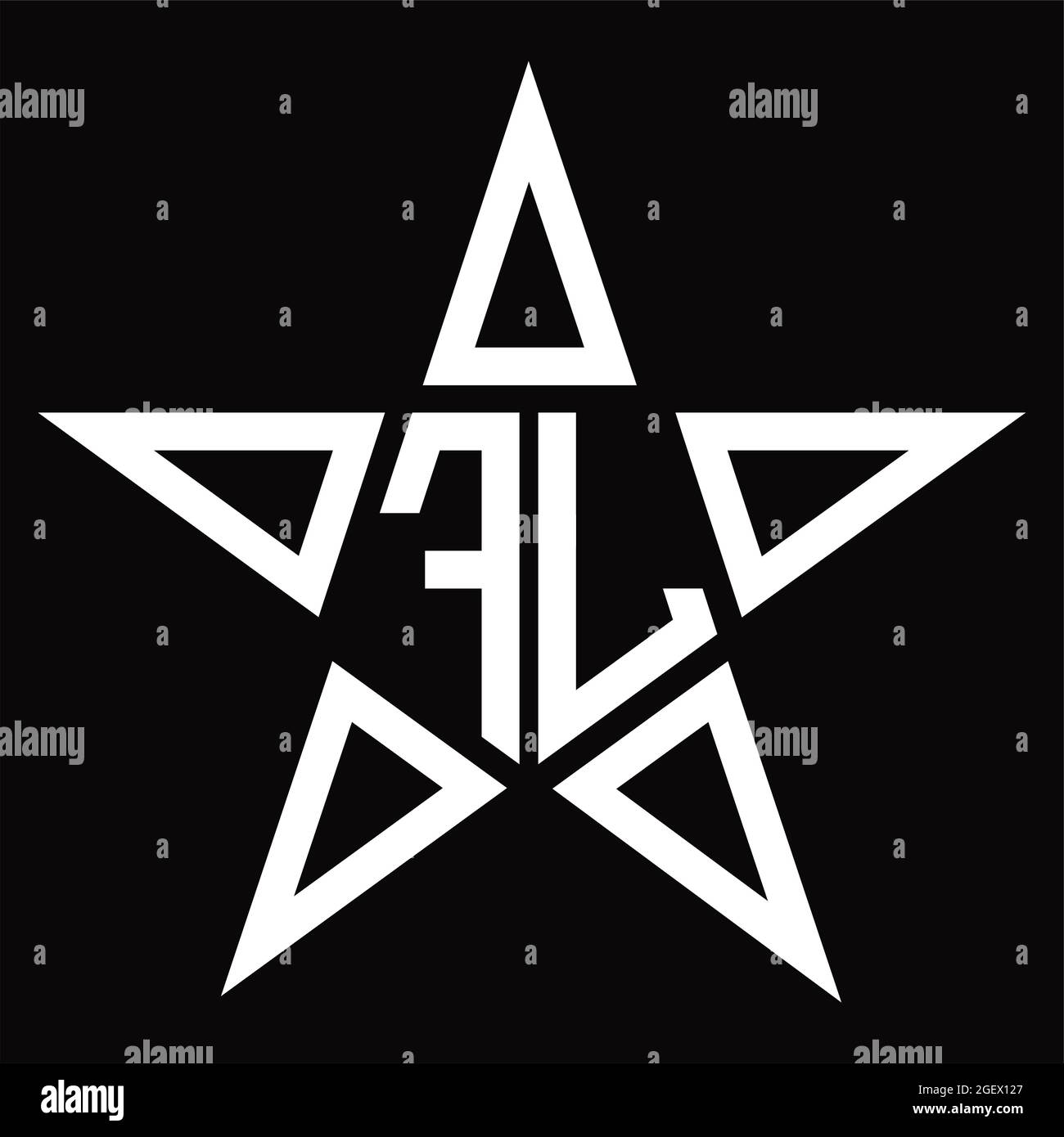 FL Logo monogram with line style blackground design template Stock Vector