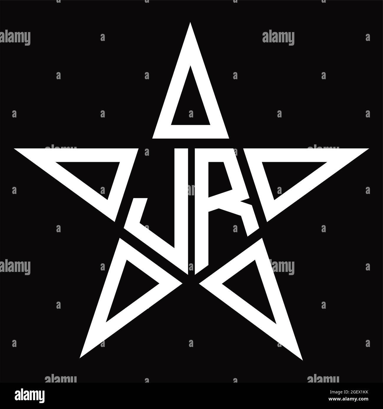 JR Logo monogram with star shape on blackground design template Stock Vector