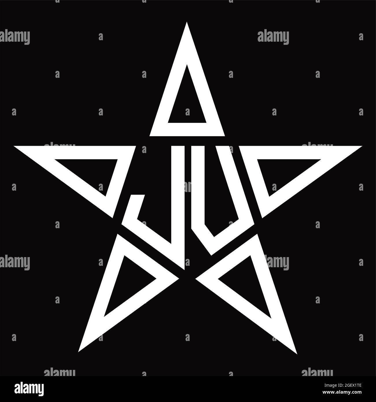 JV Logo monogram with star shape on blackground design template Stock Vector