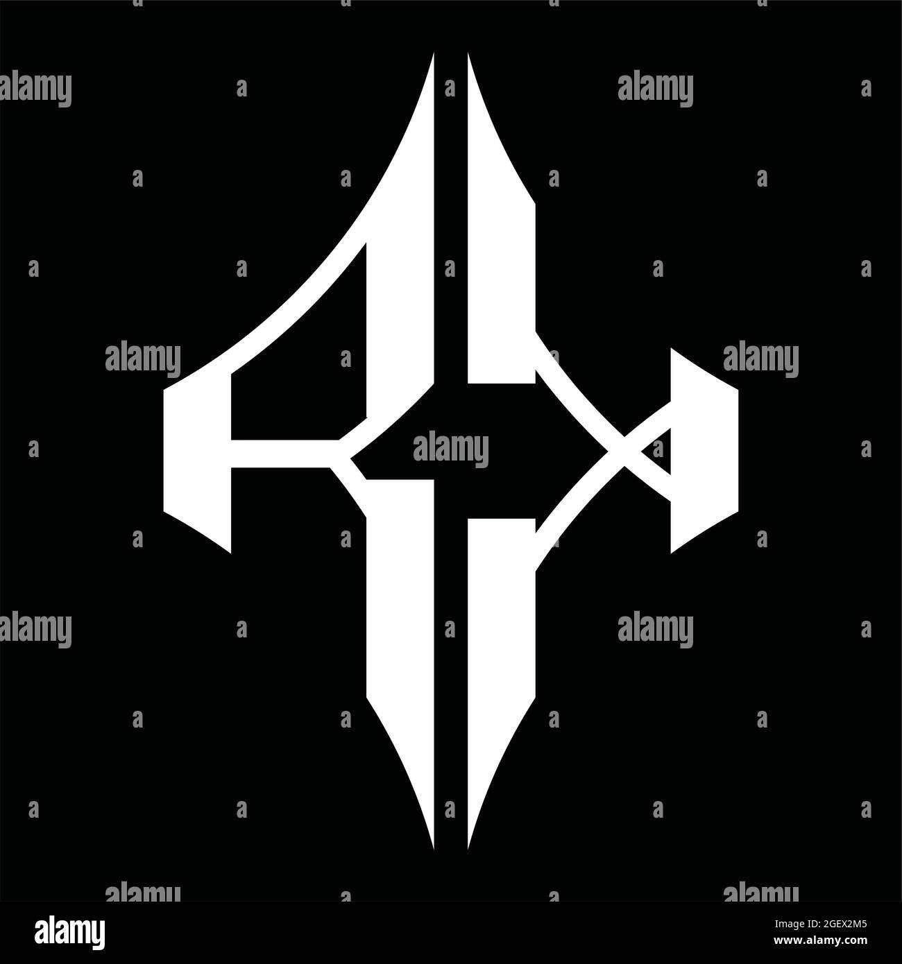 RK Logo monogram with star shape on blackground design template Stock Vector
