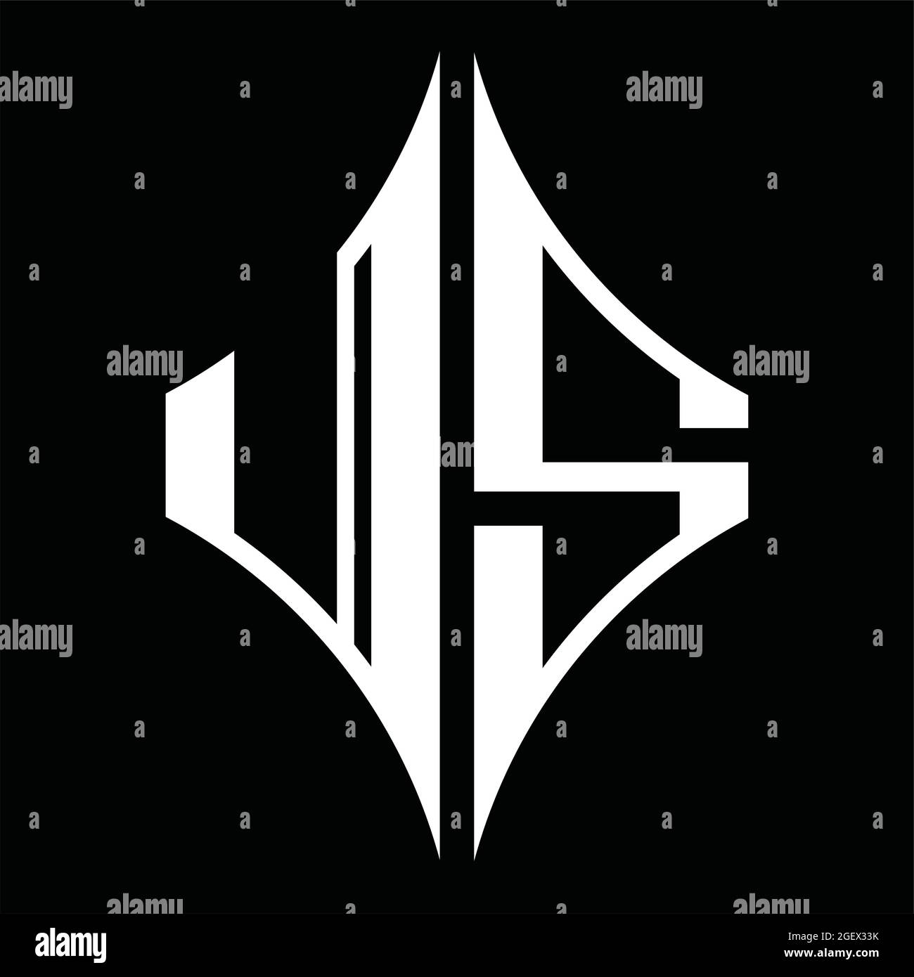 US Logo monogram with star shape on blackground design template Stock ...