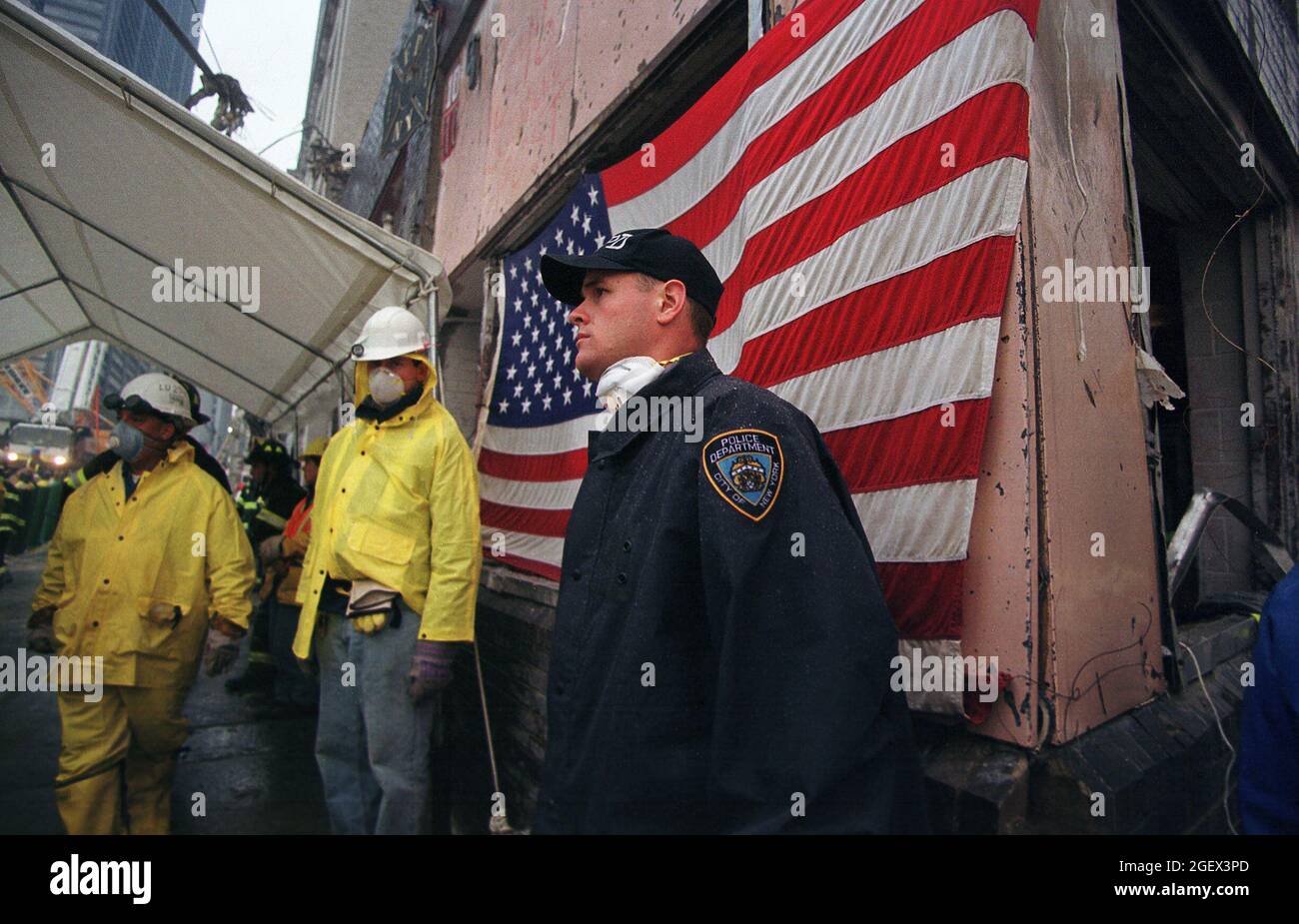 Photos taken at various locations around Ground Zero, formerly the World Trade Center, New York City, N.Y., Sept. 14, 2001. Stock Photo