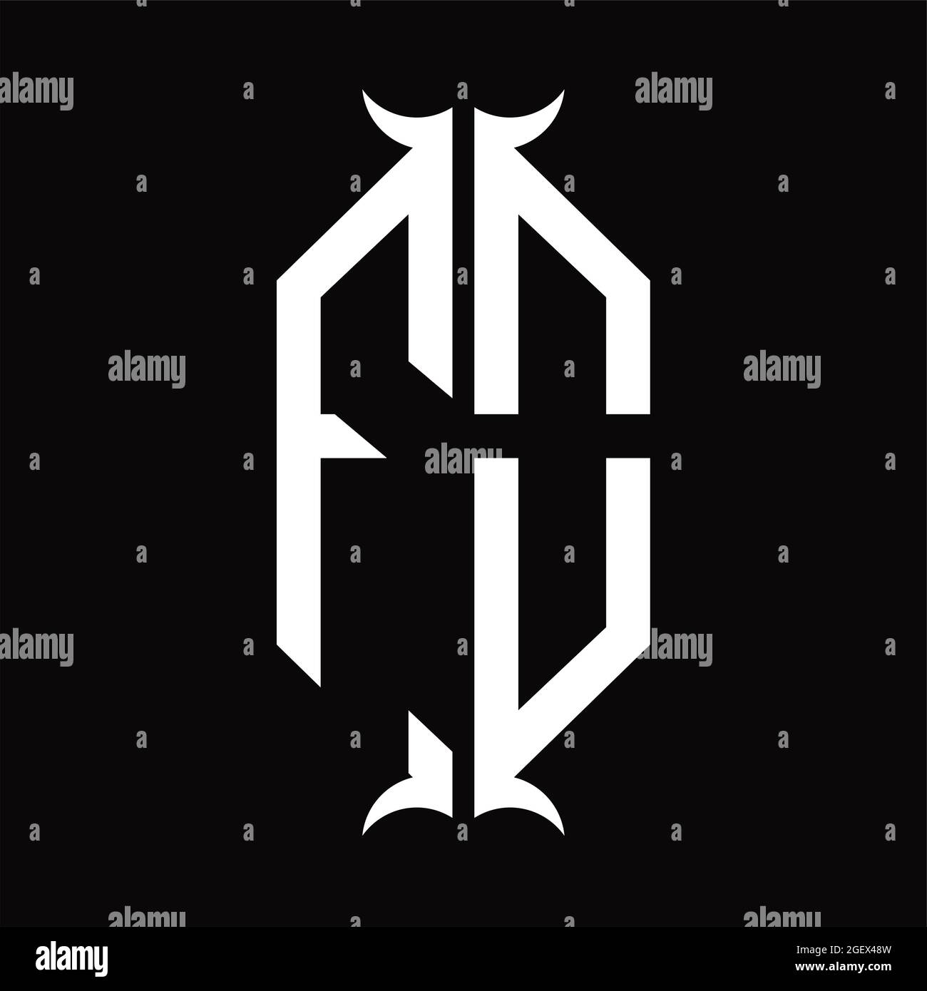 FO Logo monogram with horn shape design template Stock Vector Image ...