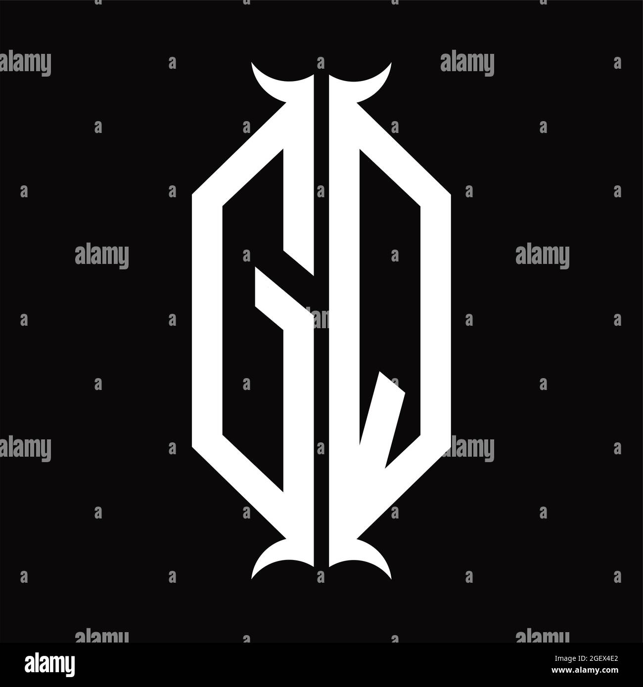 GQ Logo monogram with horn shape design template Stock Vector Image ...