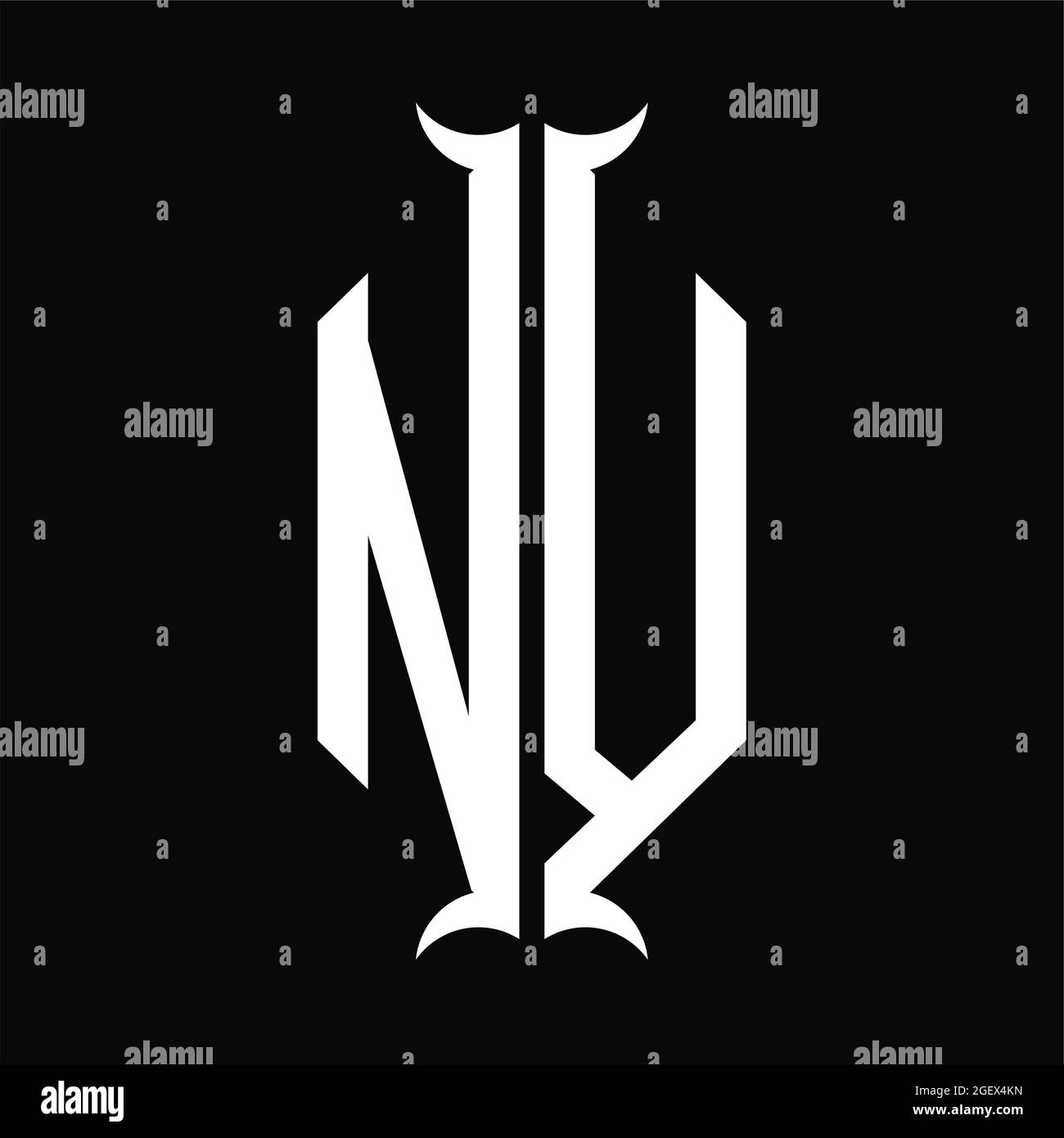 NV Logo monogram with horn shape design template Stock Vector Image ...