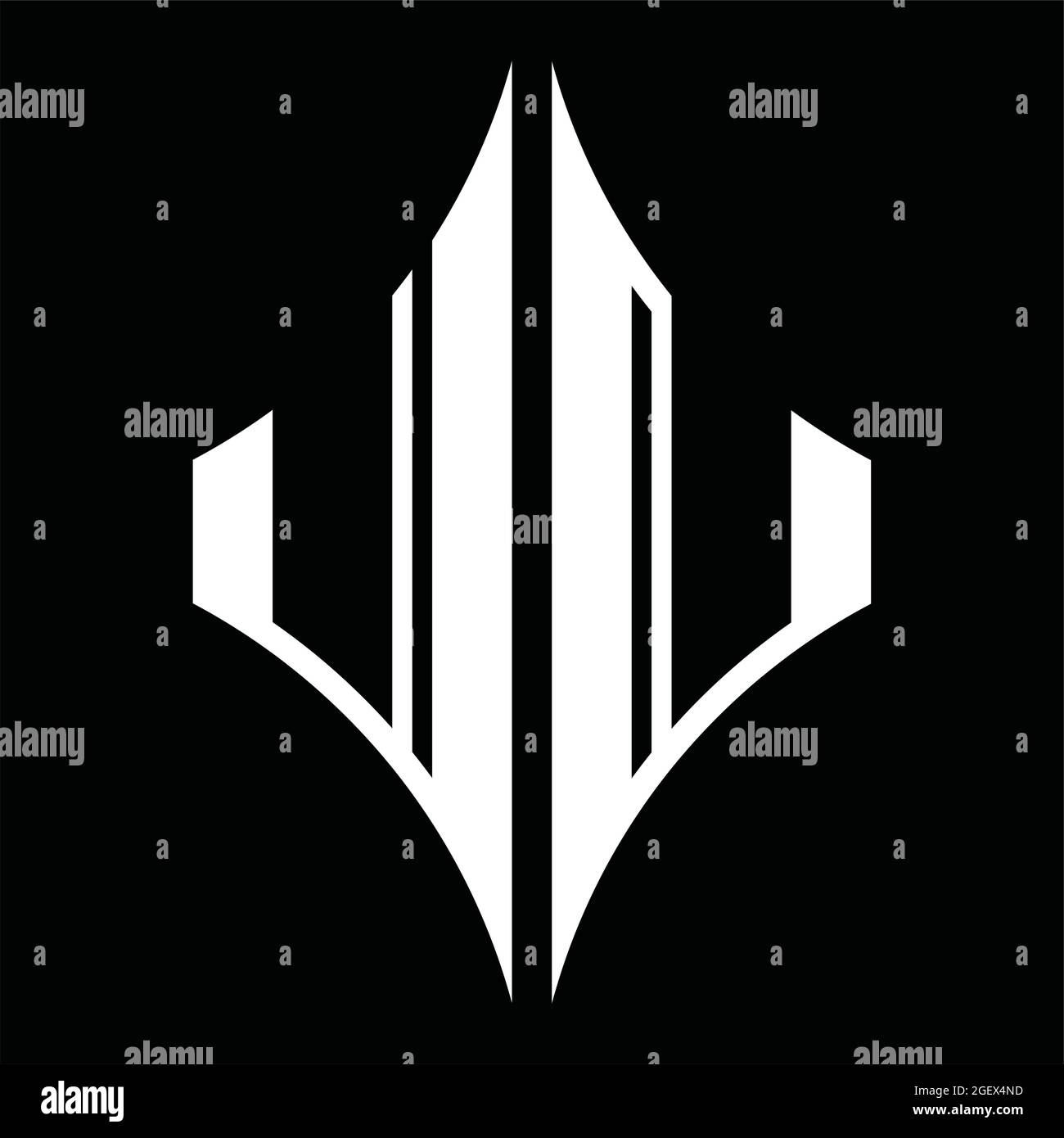 JU Logo monogram with diamond shape on blackground design template ...