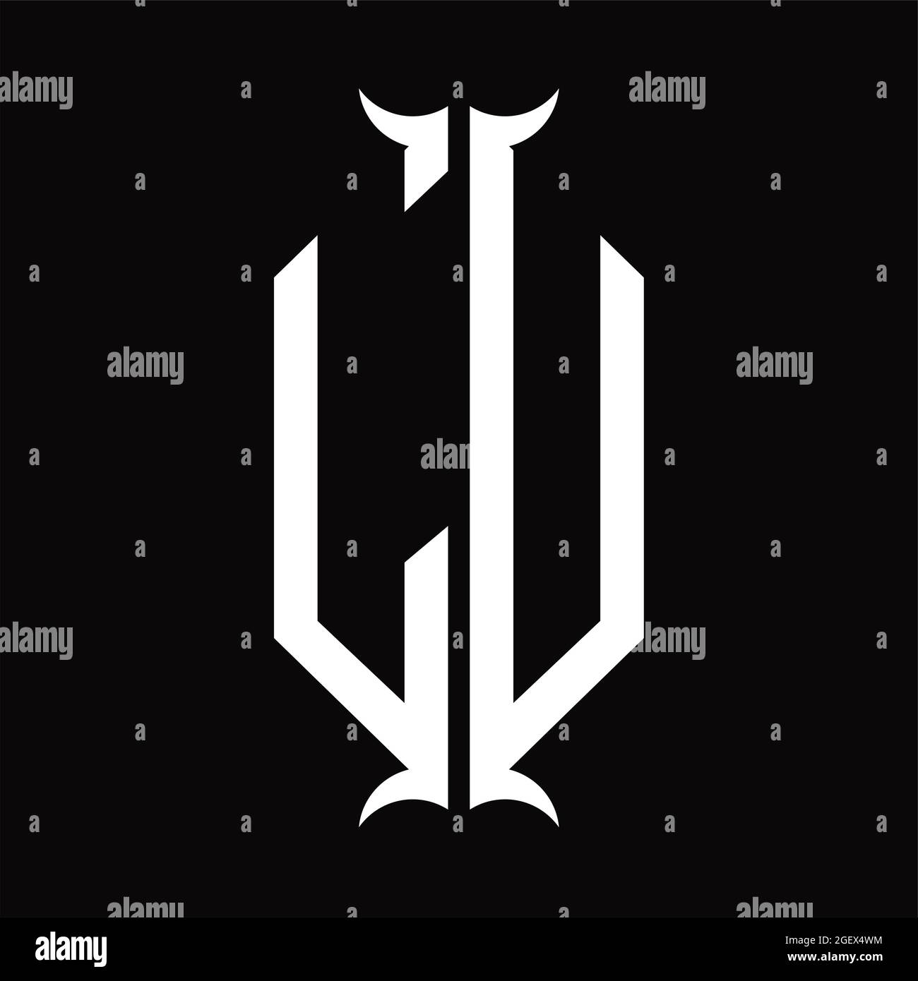 LU Logo monogram with horn shape design template Stock Vector Image ...