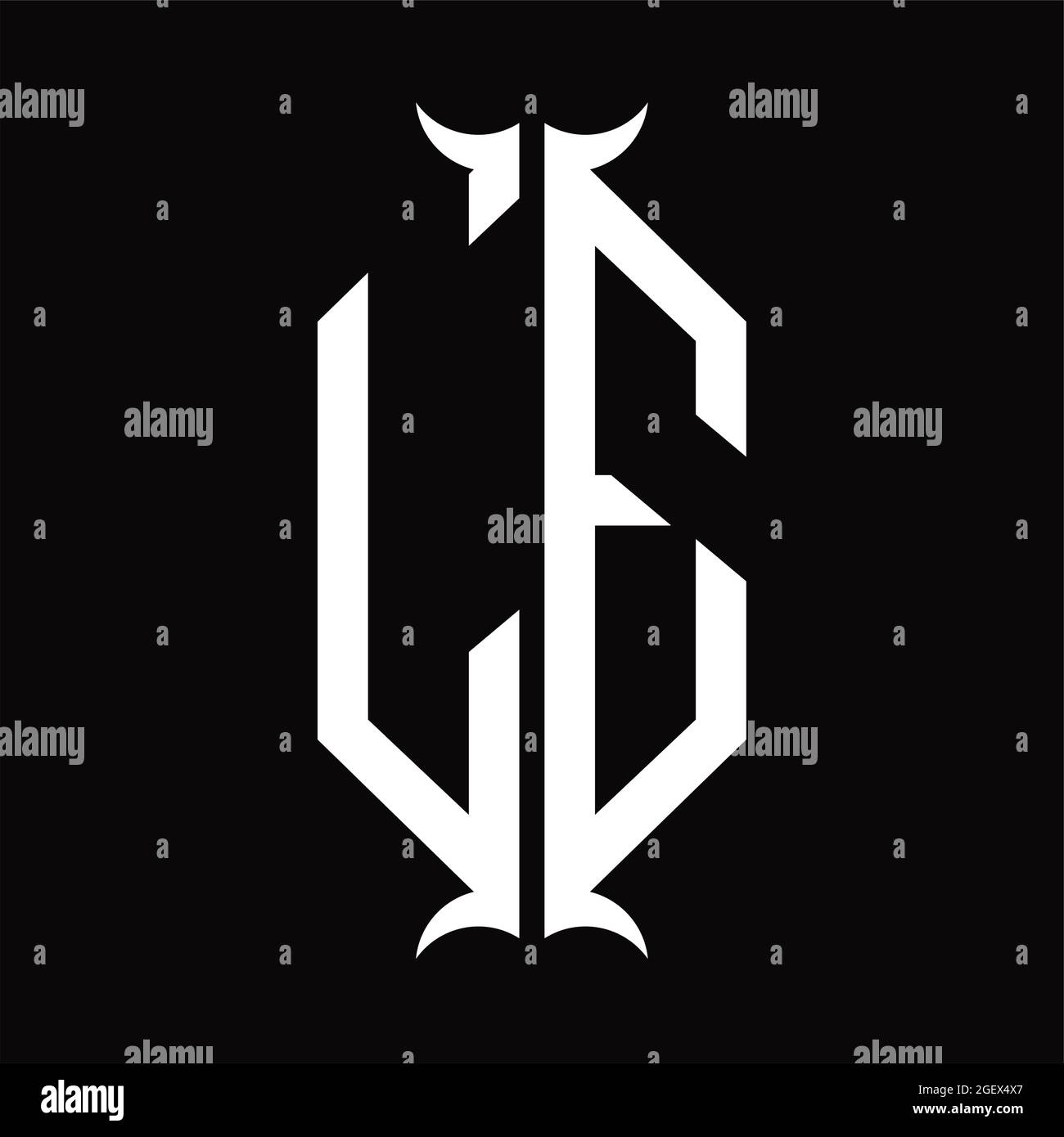 LE Logo monogram with horn shape design template Stock Vector Image ...