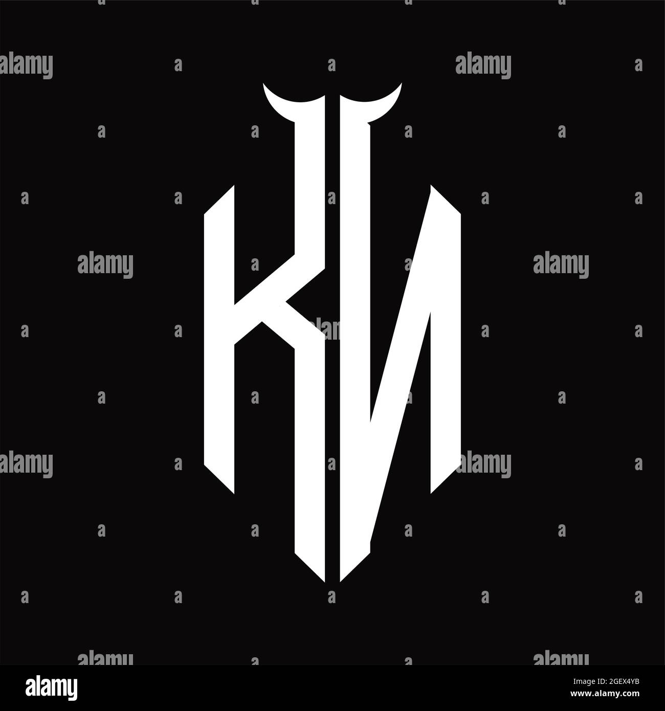 KN Logo monogram with horn shape design template Stock Vector Image ...