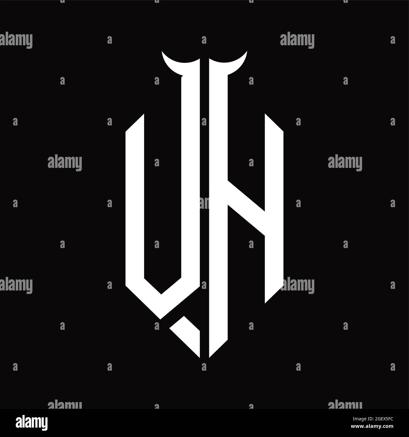 VH Logo monogram with horn shape design template Stock Vector Image ...