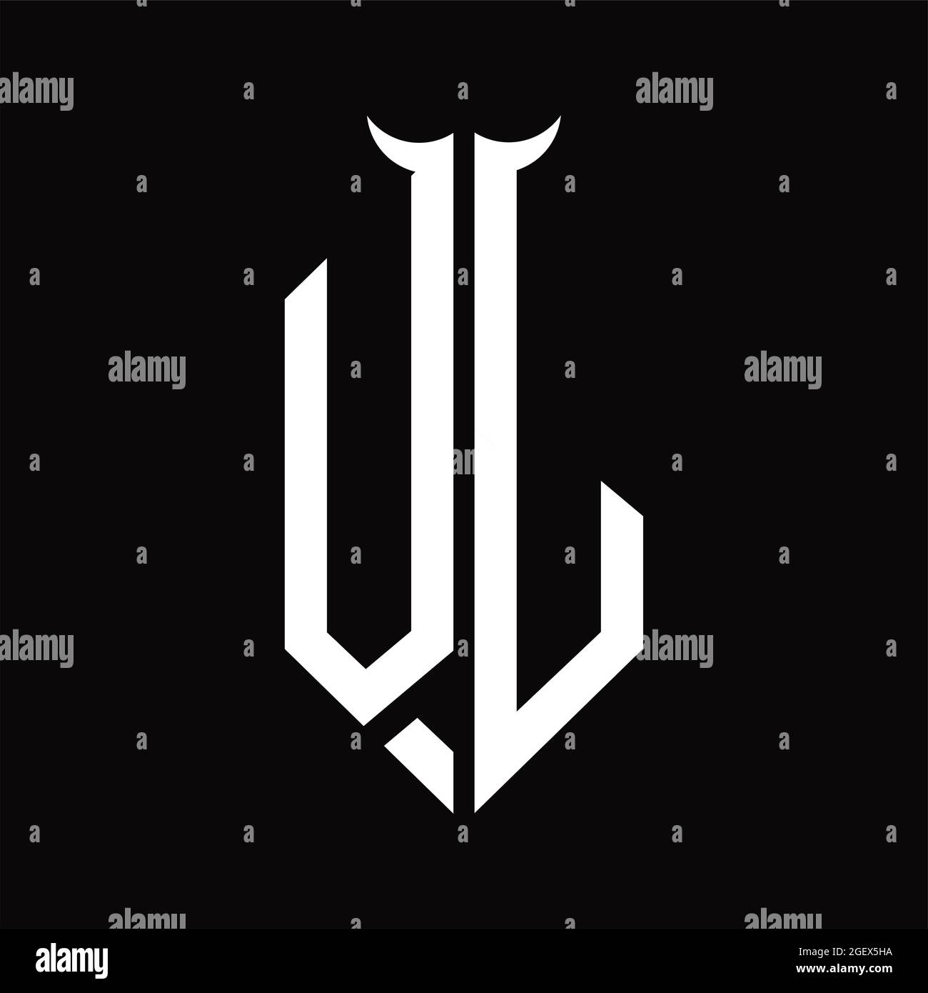 VJ Logo monogram with horn shape design template Stock Vector Image ...