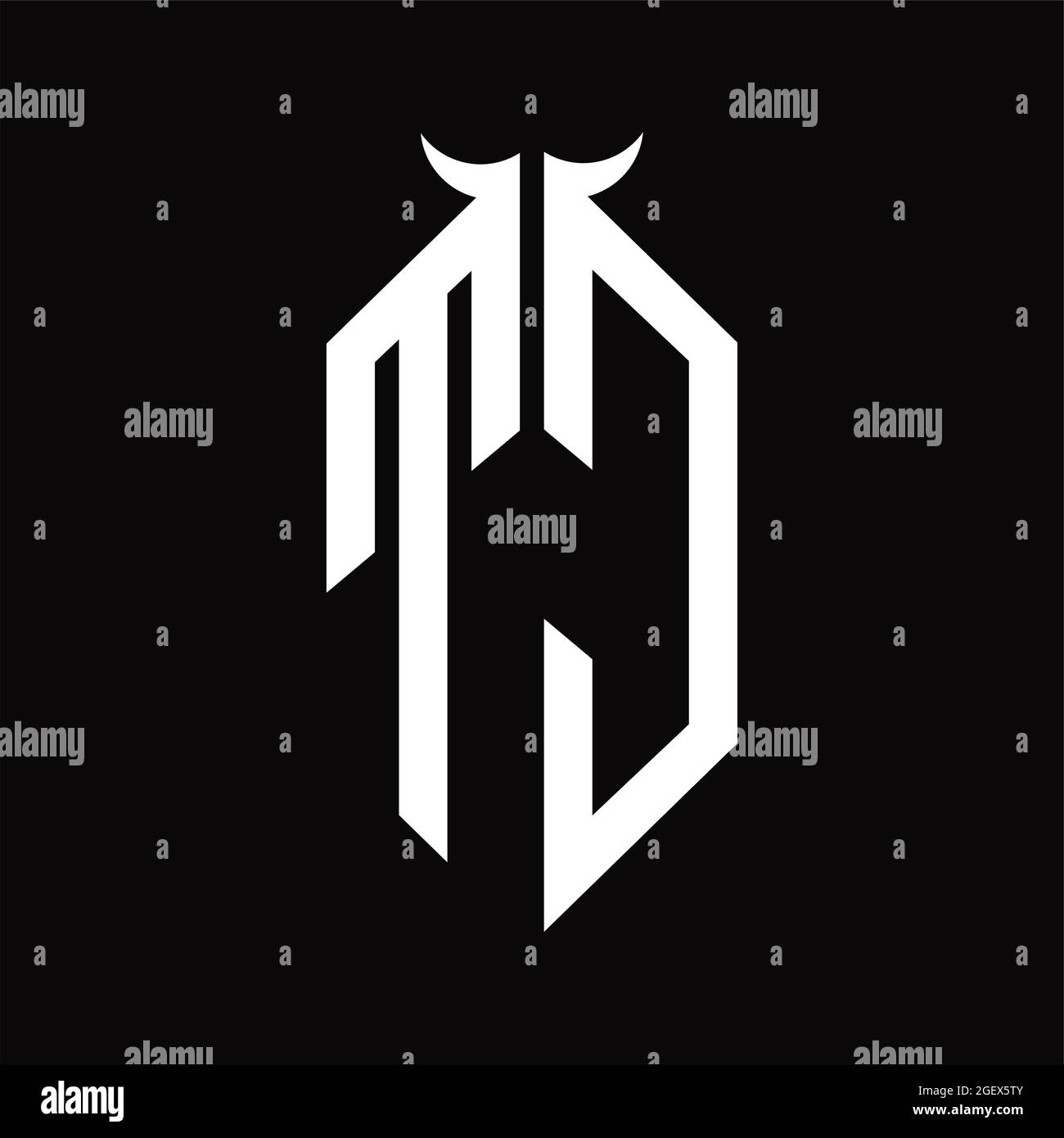 TC Logo monogram with horn shape isolated black and white design ...