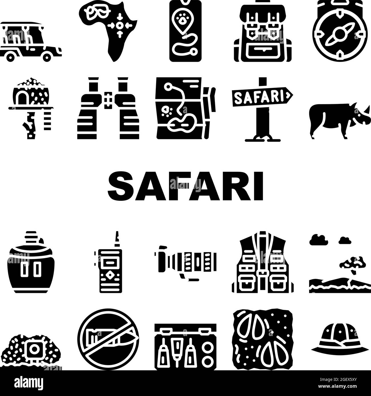 African safari icons Black and White Stock Photos & Images - Alamy