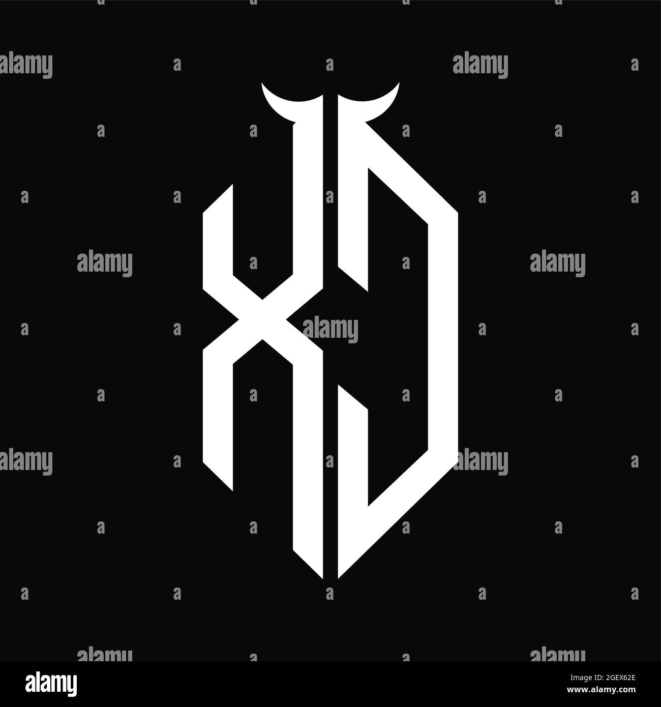 XC Logo monogram with horn shape isolated black and white design ...