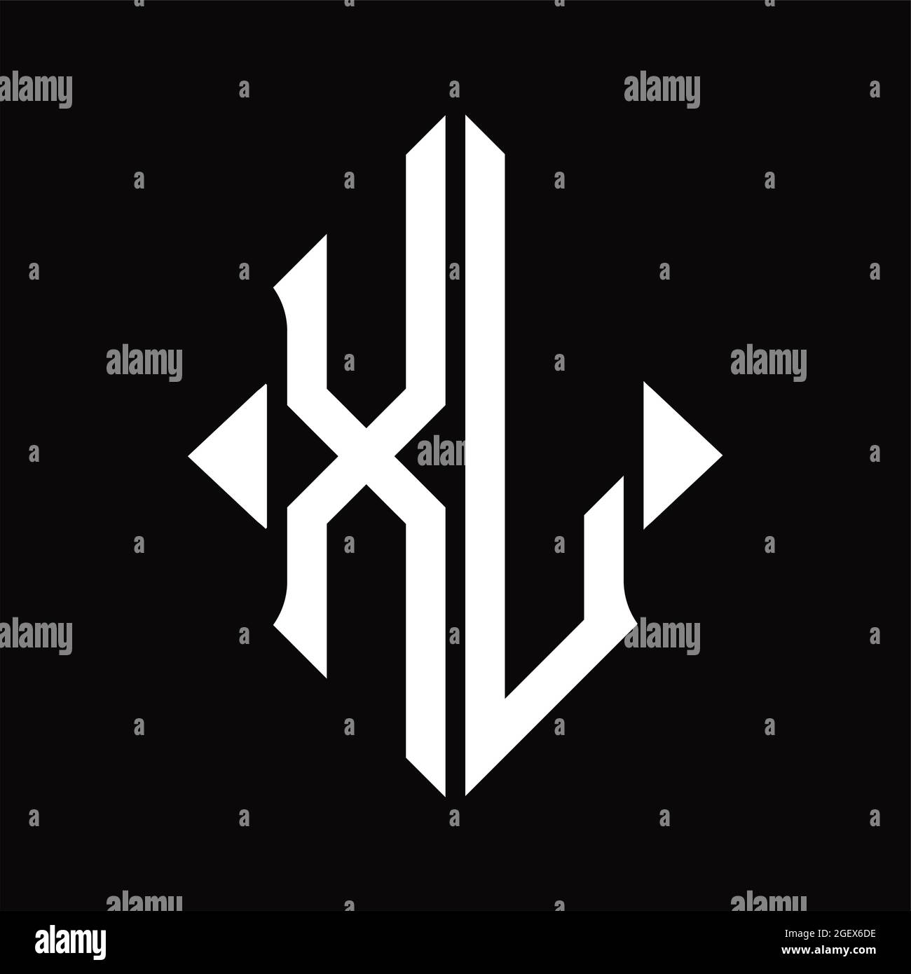 XL Logo monogram with horn shape isolated black and white design ...