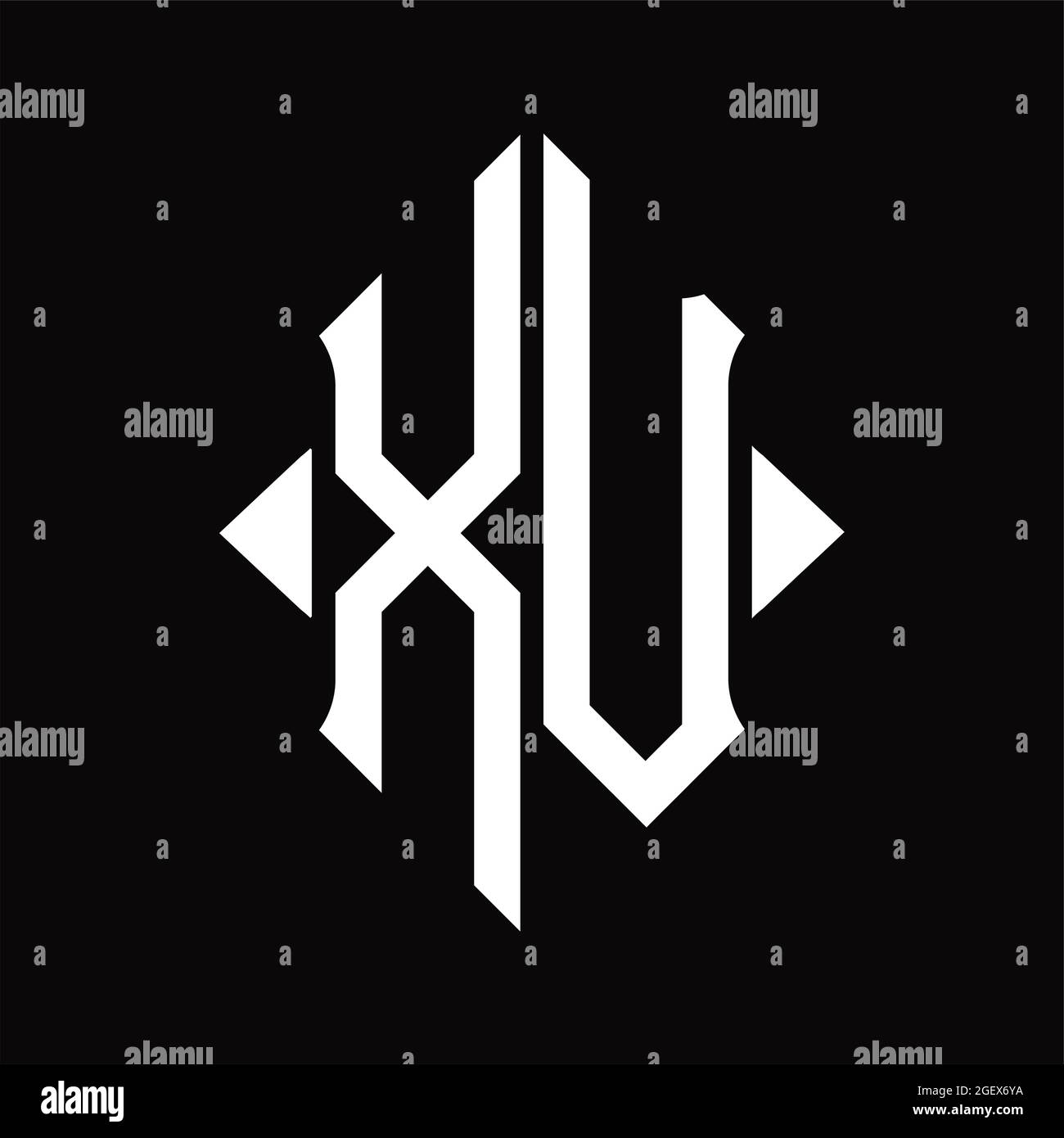 XV Logo monogram with shield shape isolated black background design ...