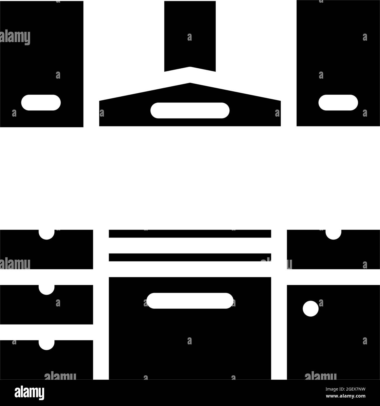 kitchen furniture glyph icon vector illustration Stock Vector Image ...