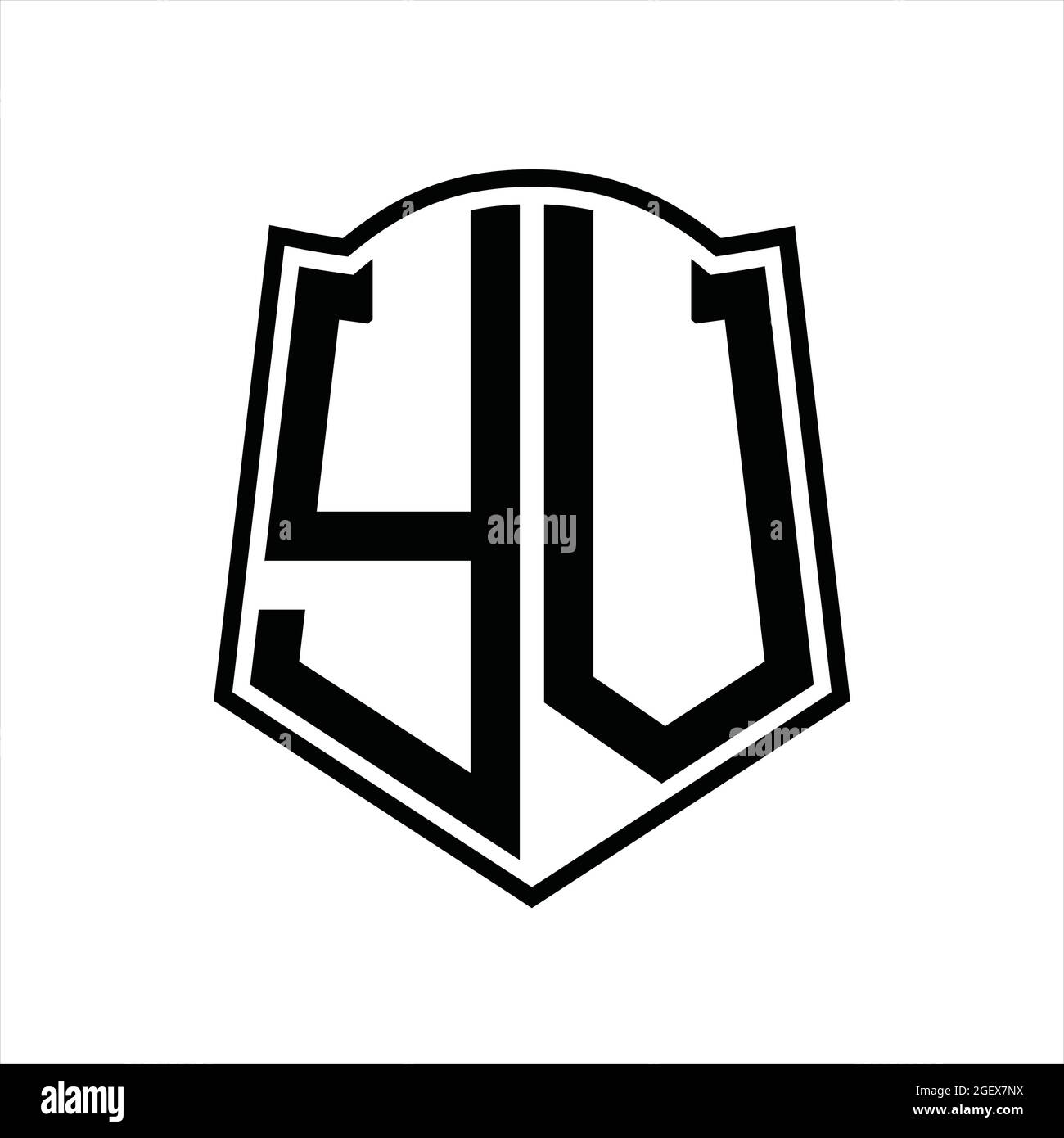 YV Logo monogram with shield shape outline design template isolated in ...