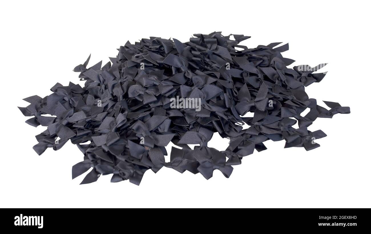 Pile of black bows - path included Stock Photo