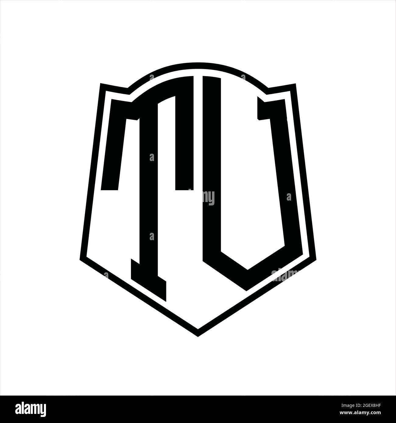 TV Logo monogram with shield shape outline design template isolated in ...