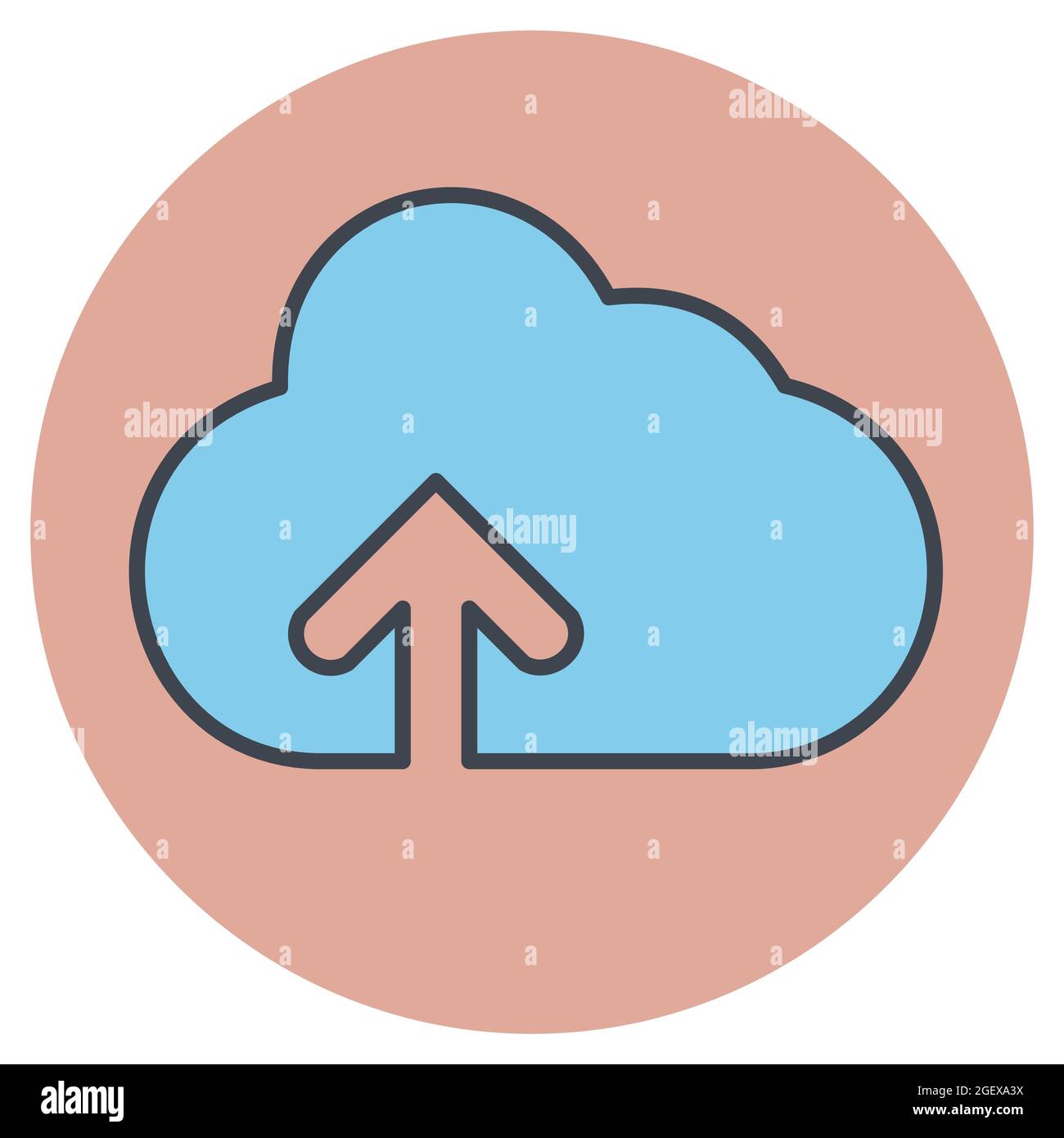 Icon Vector of Cloud with upward arrow Version 2 - Lineal Color Style ...