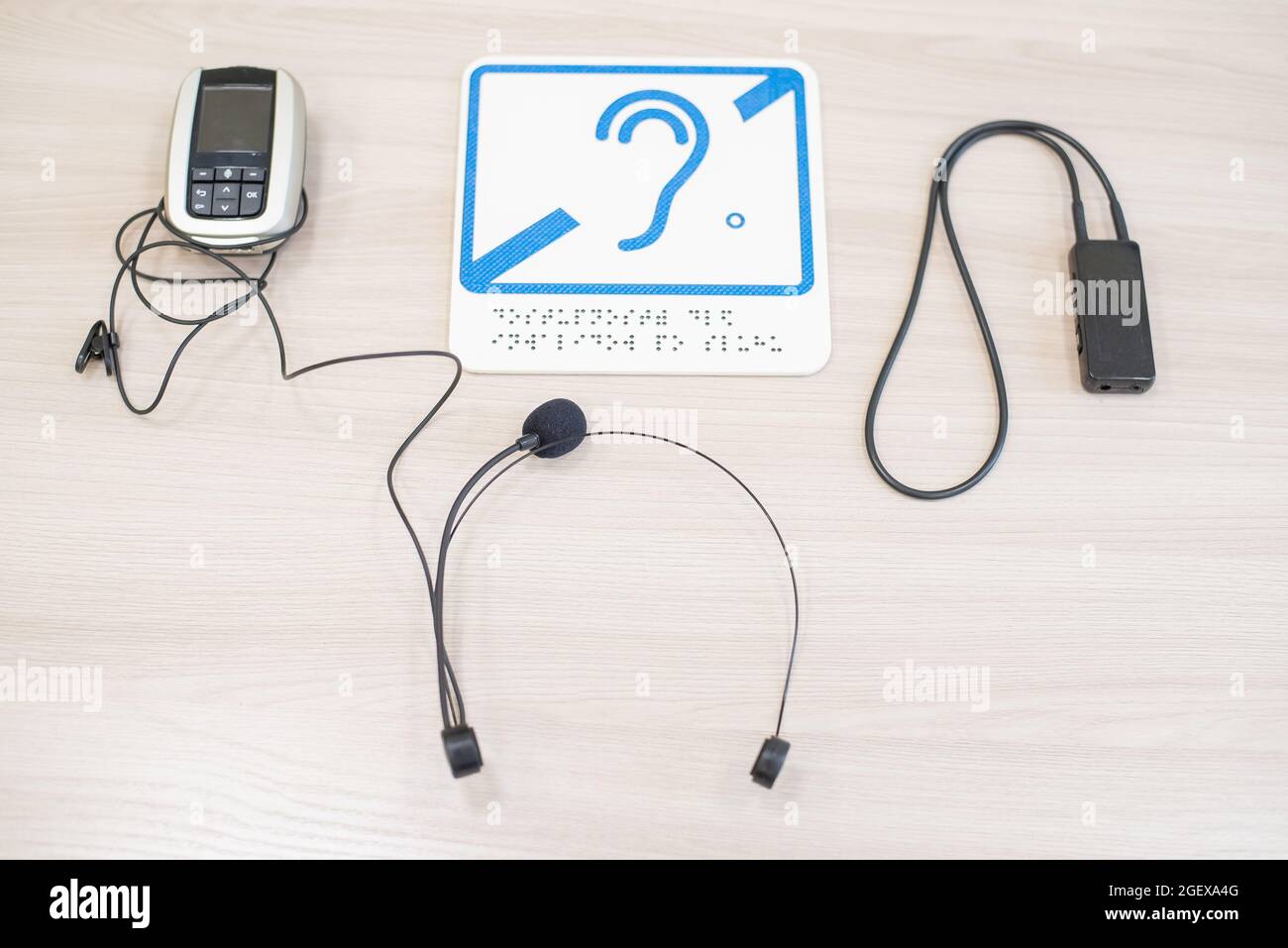 Headset for hearing impaired people on a white background Stock Photo