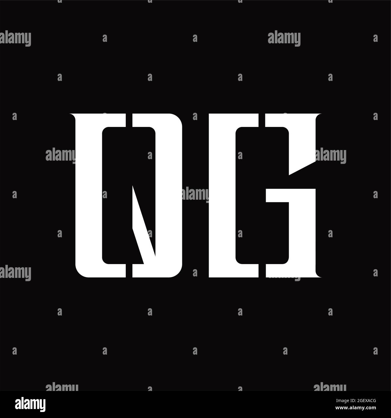 QG Logo monogram with shield shape outline design template isolated in ...