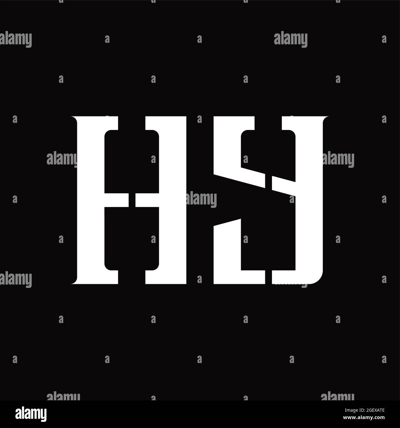 HY Logo monogram with middle slice on blackground design template Stock ...