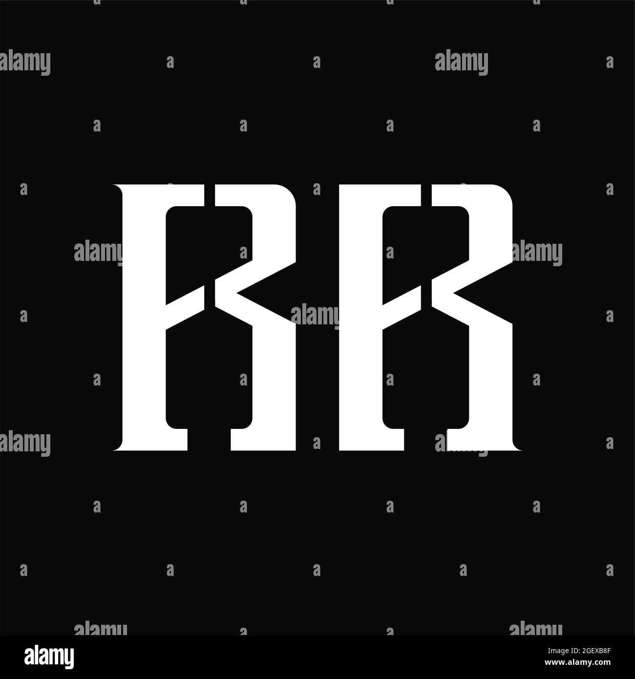 RR Logo monogram with middle slice on blackground design template Stock ...