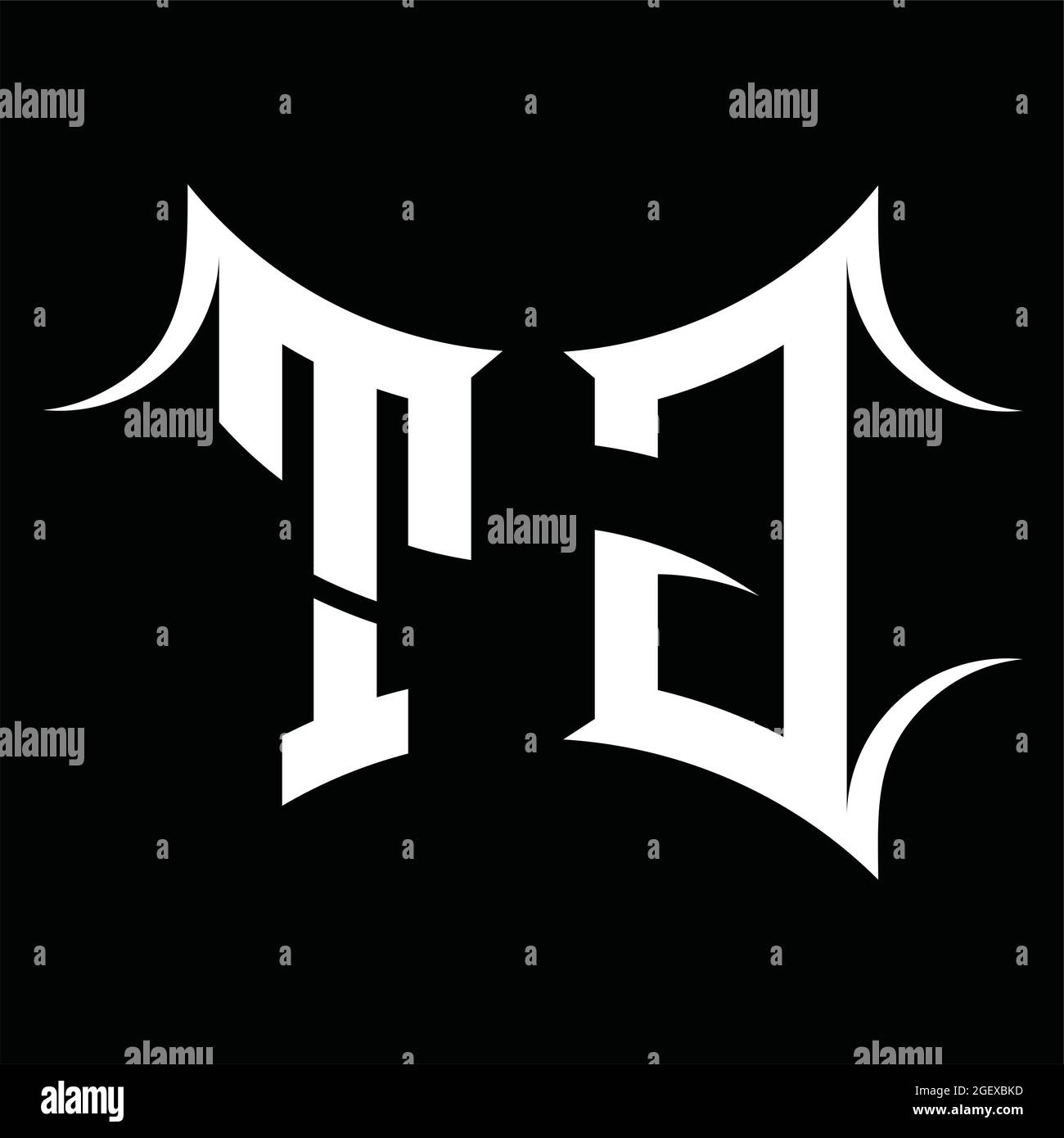 TG Logo monogram with middle slice on blackground design template Stock ...