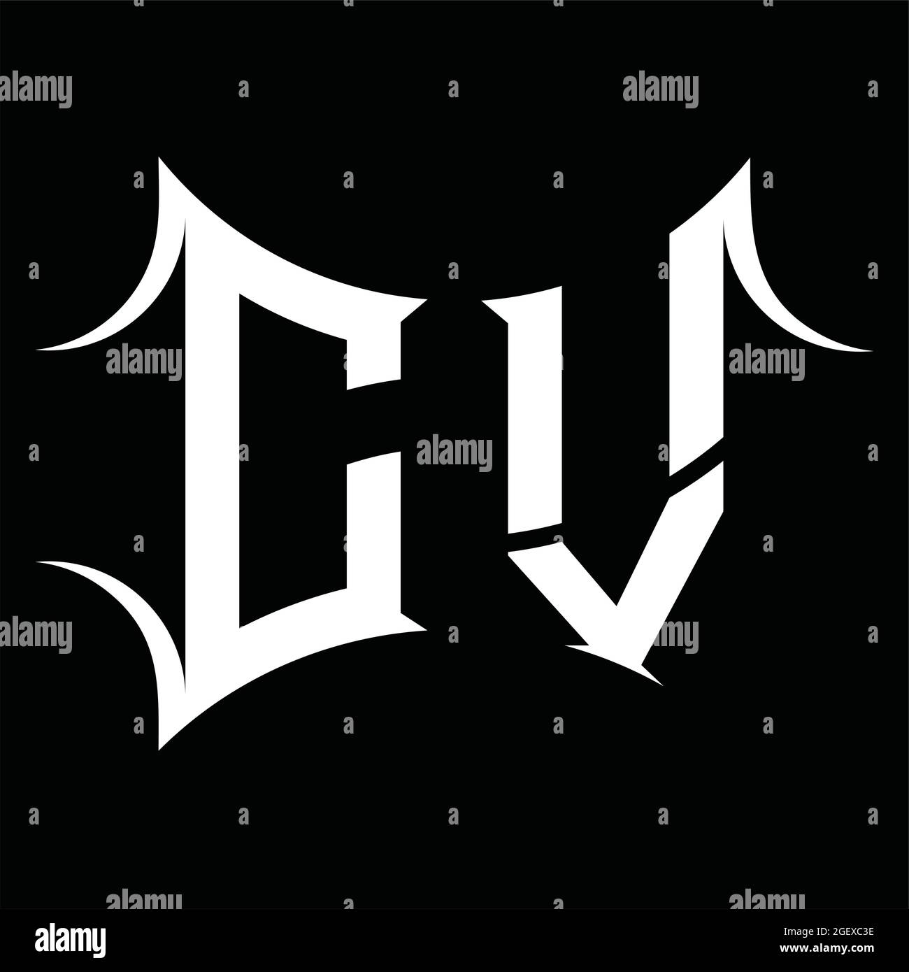 CV Logo monogram with abstract shape blackground design template Stock ...