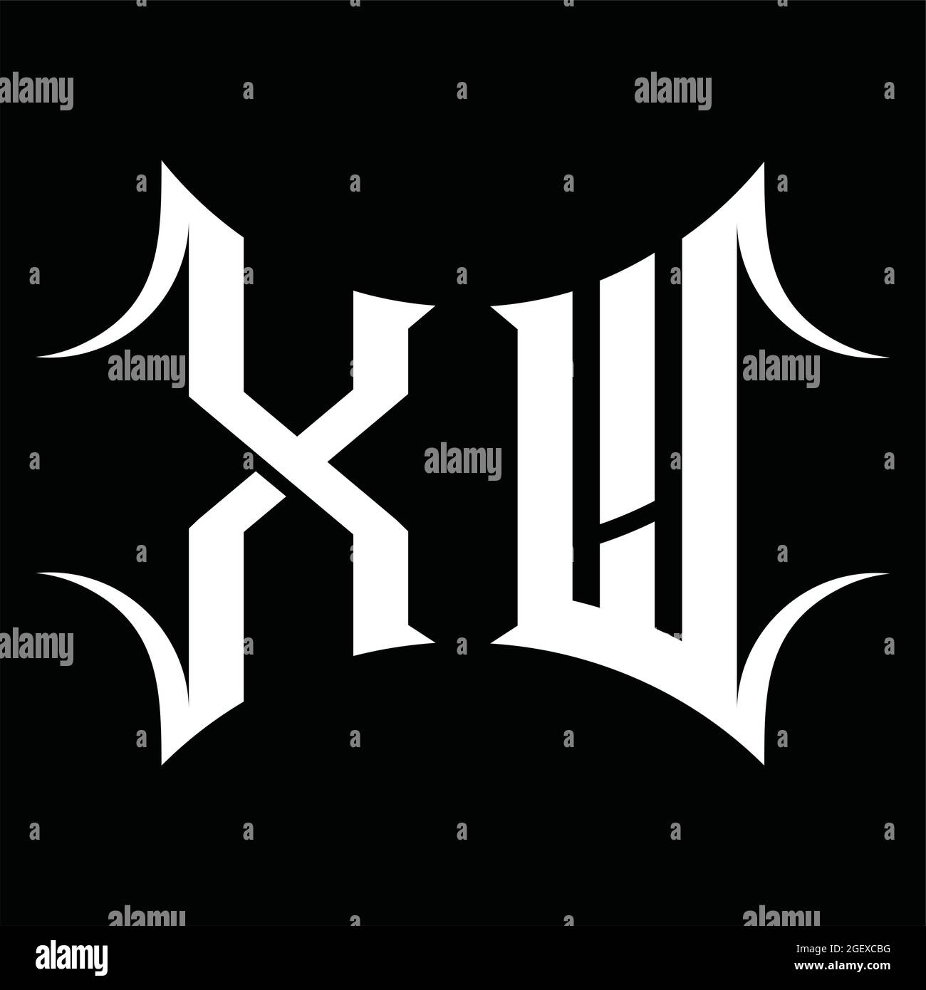 XW Logo monogram with abstract shape blackground design template Stock ...