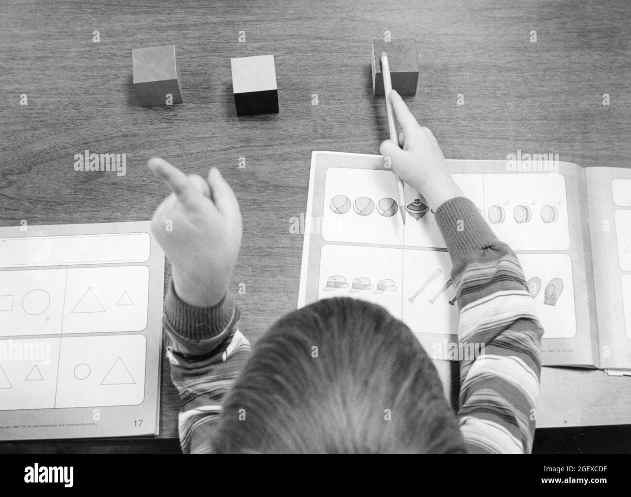 Austin Texas USA, circa 1993 Second grade student counting in math
