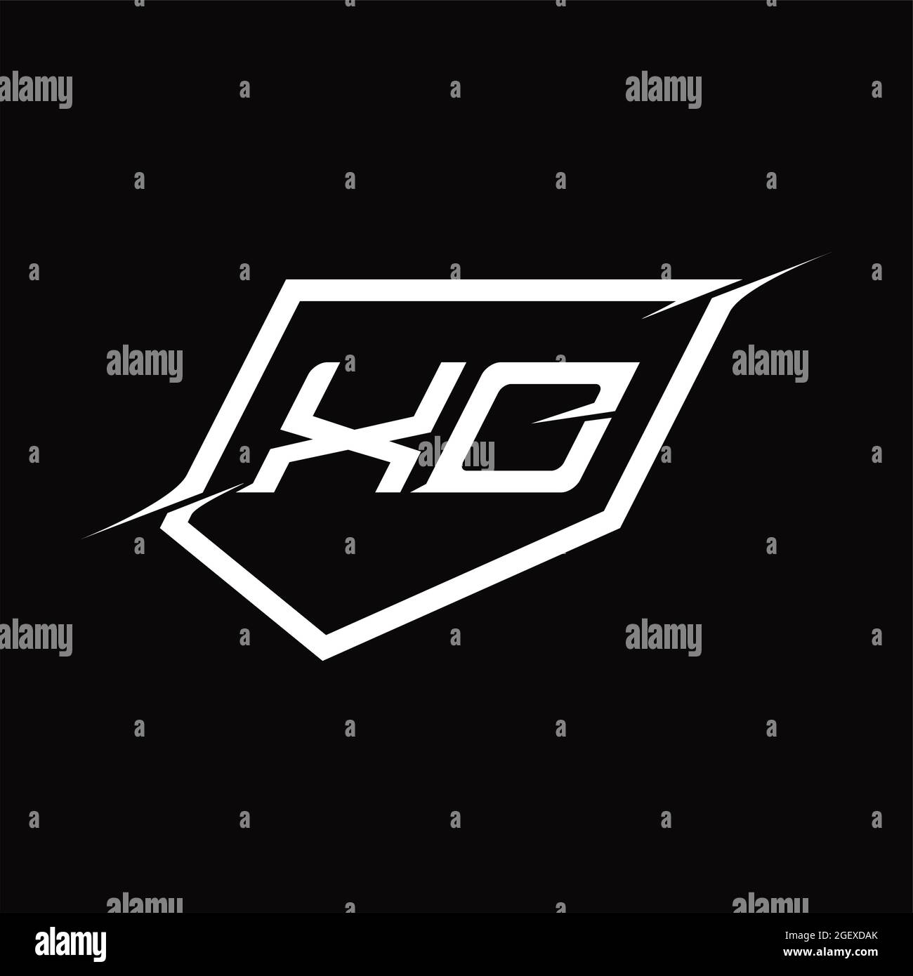 XD Logo monogram with abstract shape blackground design template Stock